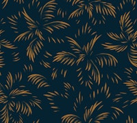 Palm Leaf Highlights - Navy Mustard behang