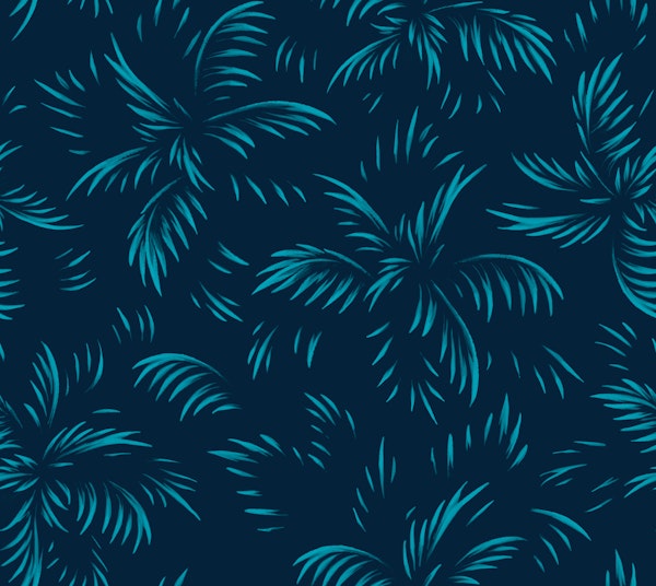 Palm Leaf Highlights - Dark Blue