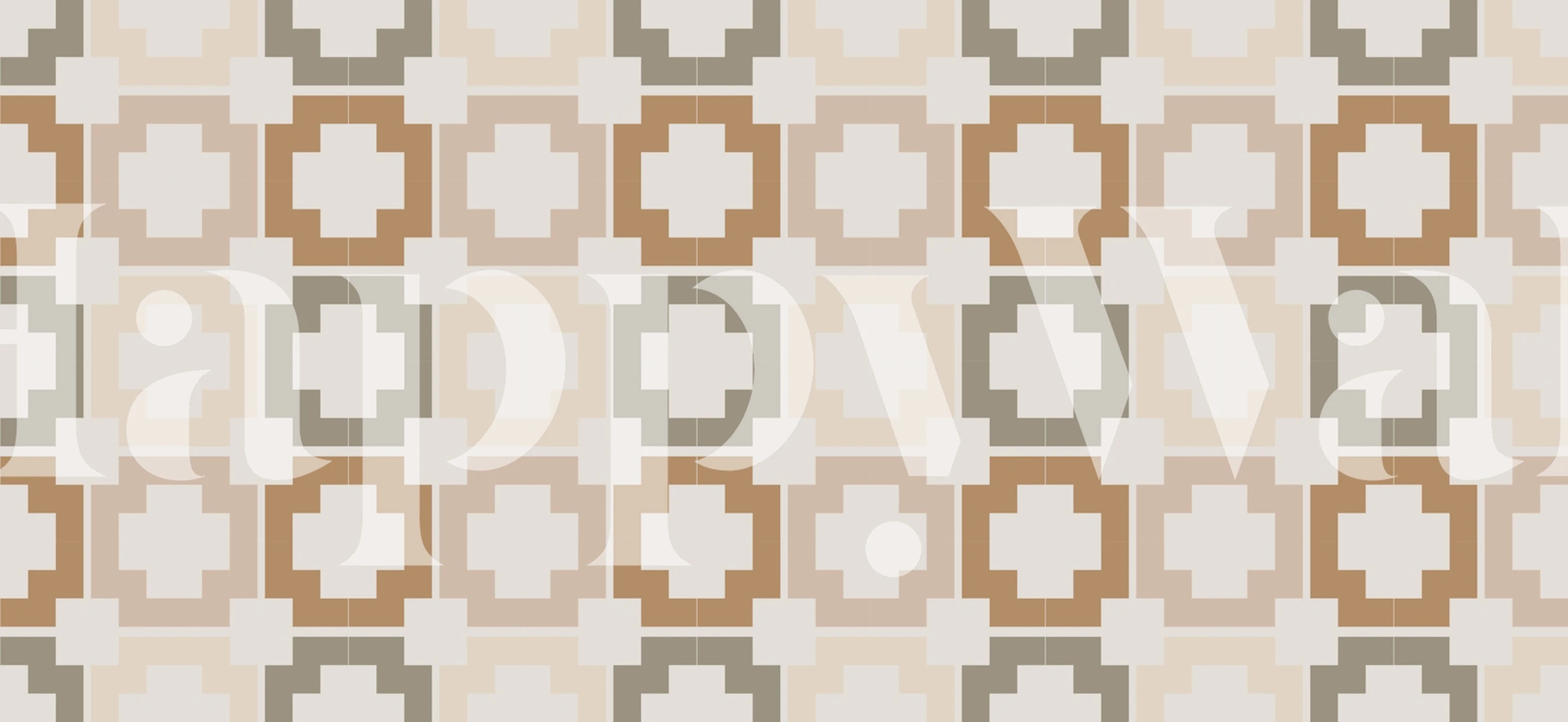 Geometric pattern in earthy tones of taupe, brown, and cream paper wallpaper