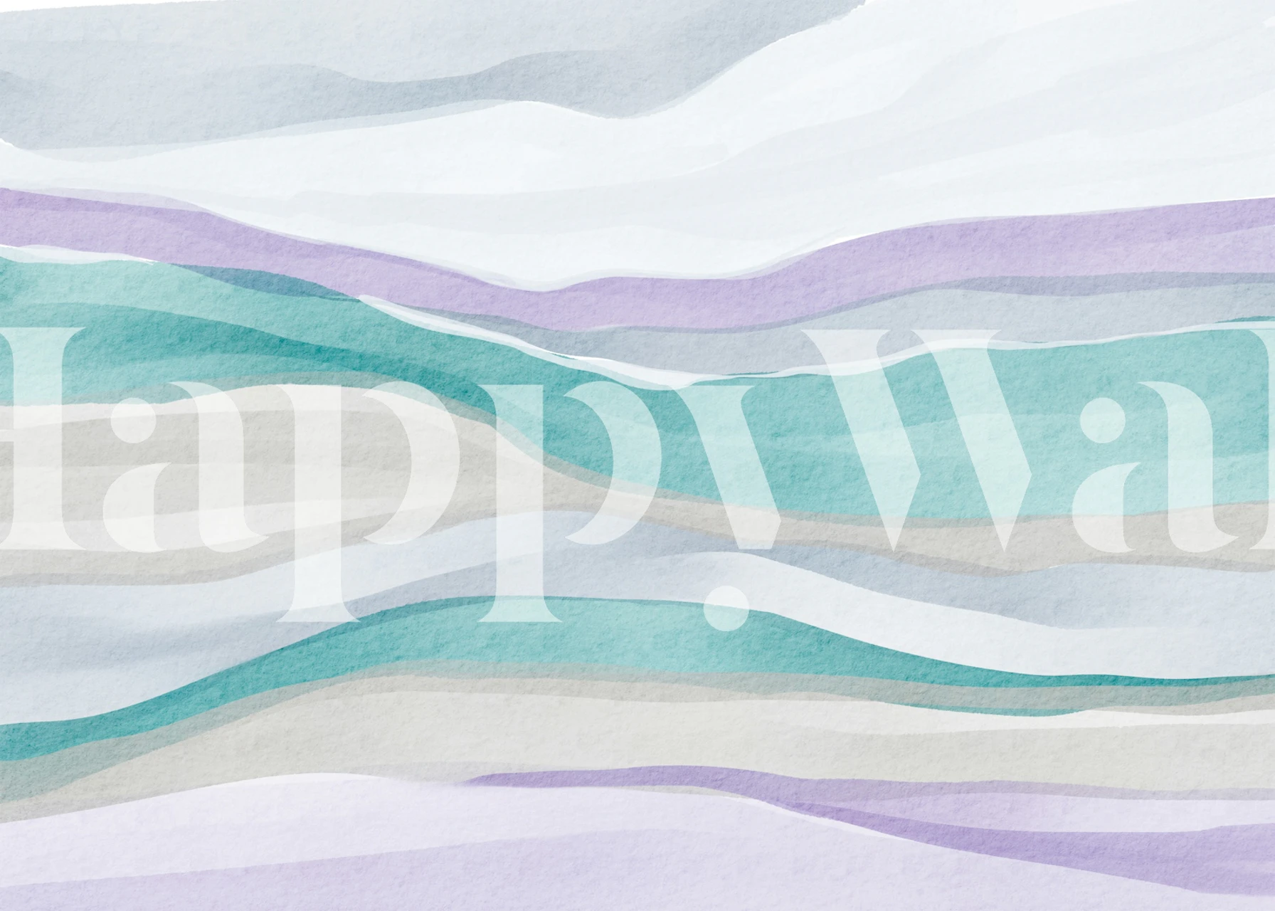 Gentle Oceanic Stripes wallpaper in a room