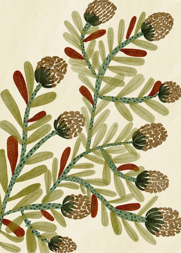 Whimsical Botanical Scene