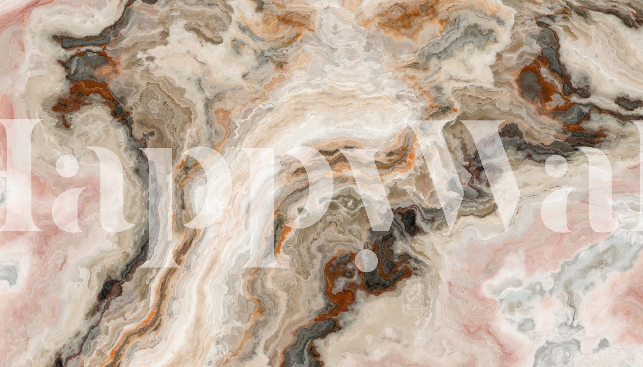 Modern Abstract Onyx Look wallpaper in een kamer