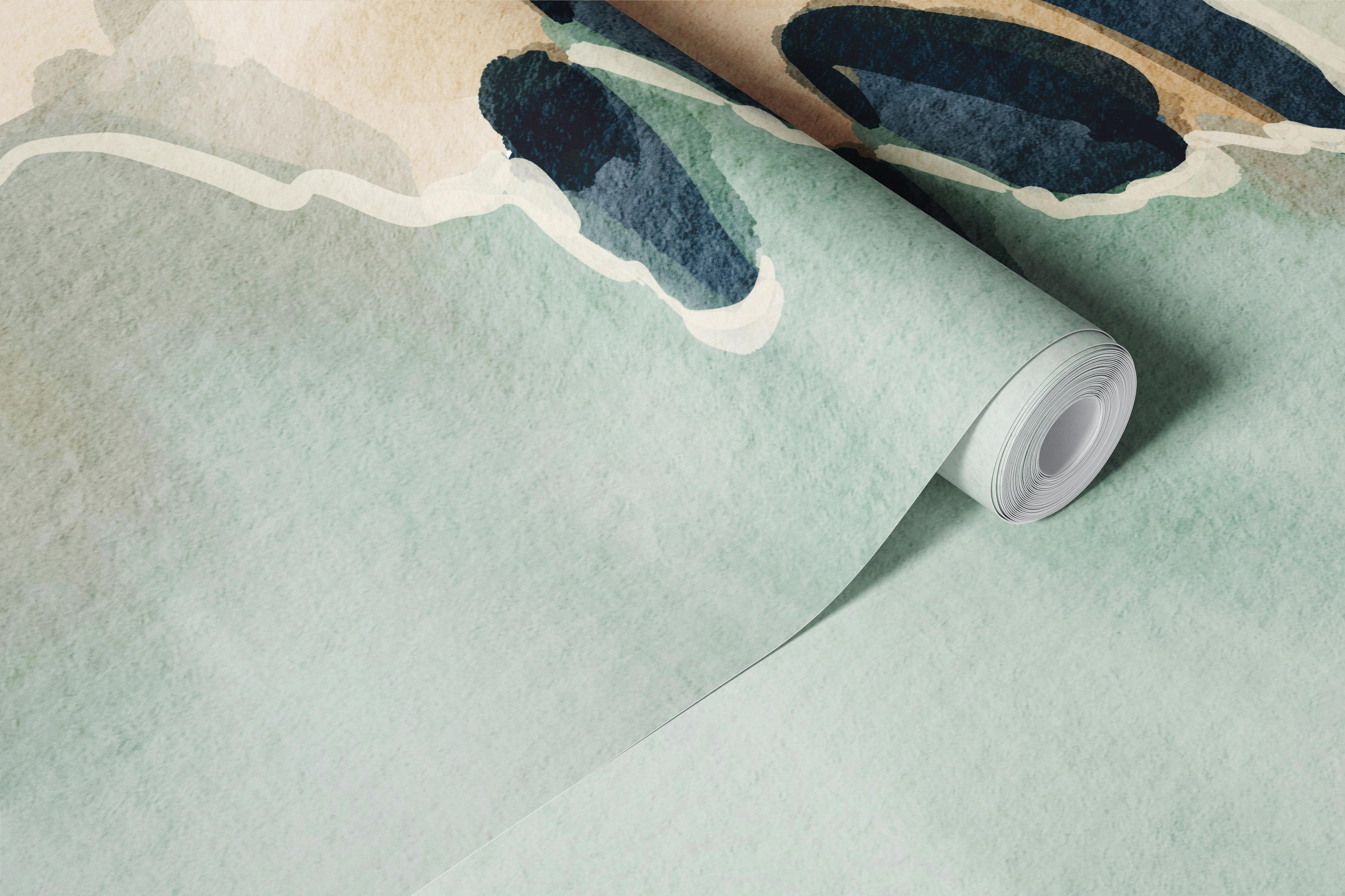 Pastel Coastal Escape wallpaper in a room