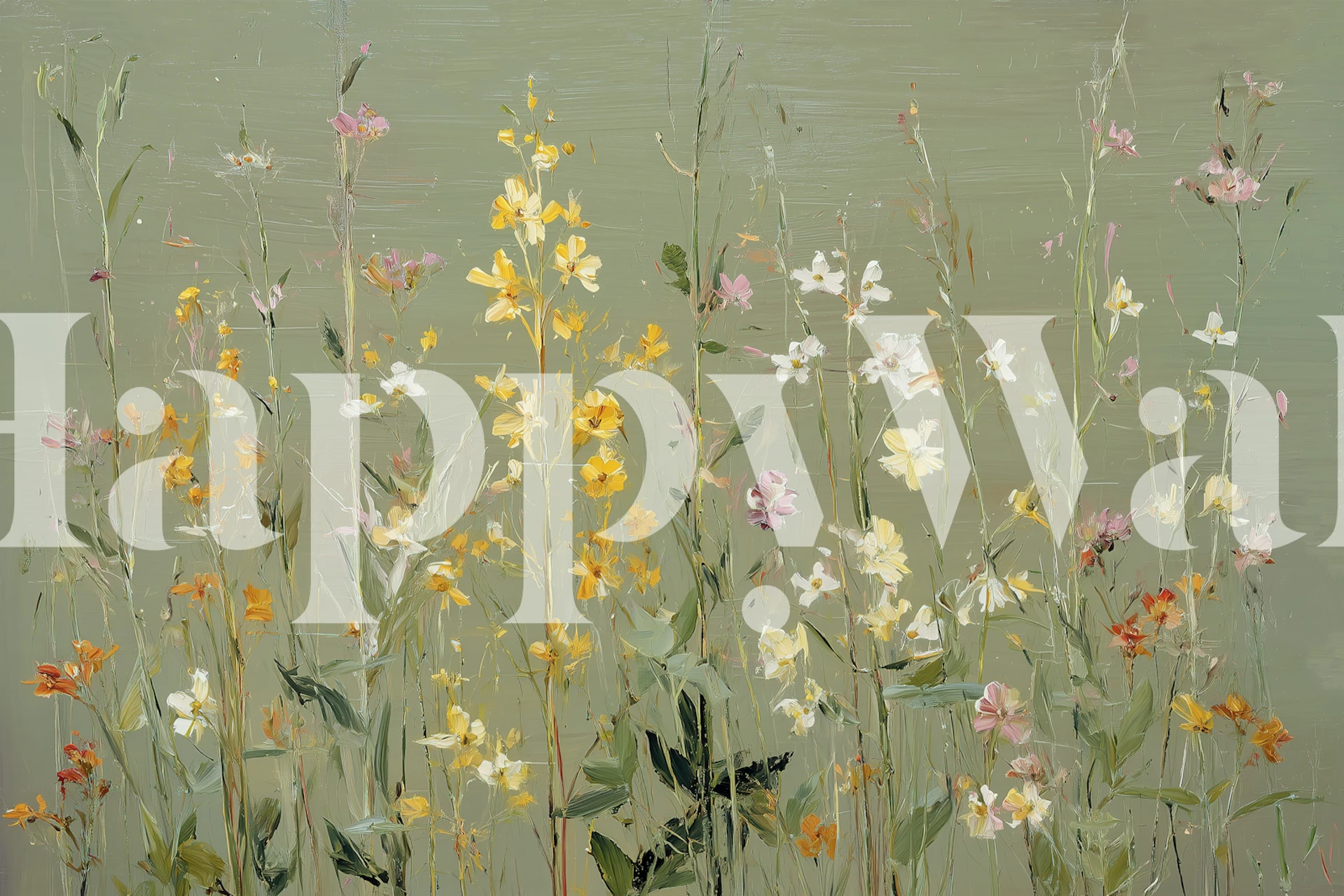 Papel pintado Spring Meadow Floral en una habitación