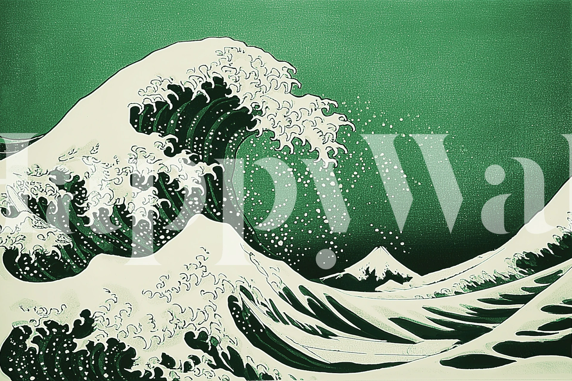 Oceanic Asian Majesty Tapetdesign in einem Raum