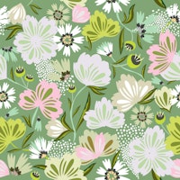 in full bloom green tapet