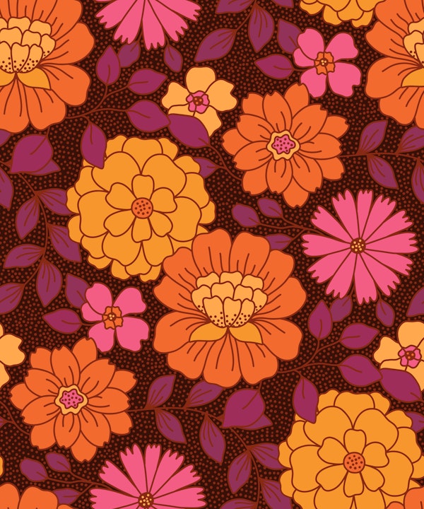 Bold Boho Floral - in pink & orange