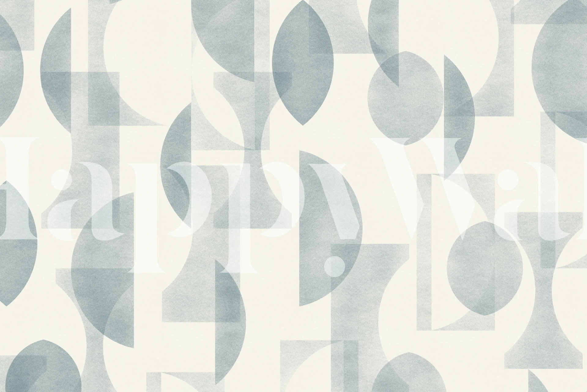 Geometric shapes in soft blue tones on a light background wallpaper