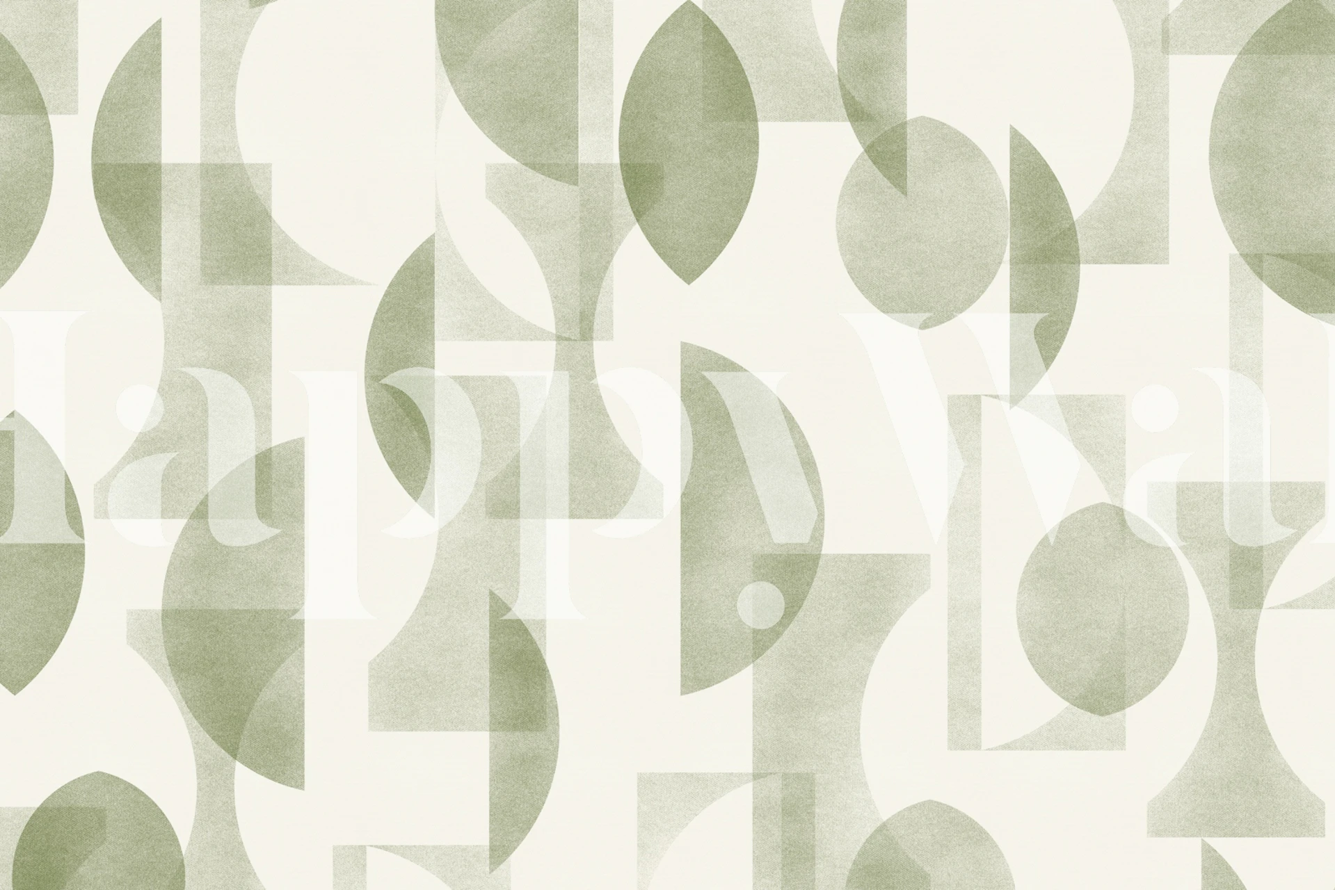 Geometrica Olive wallpaper in a room setting