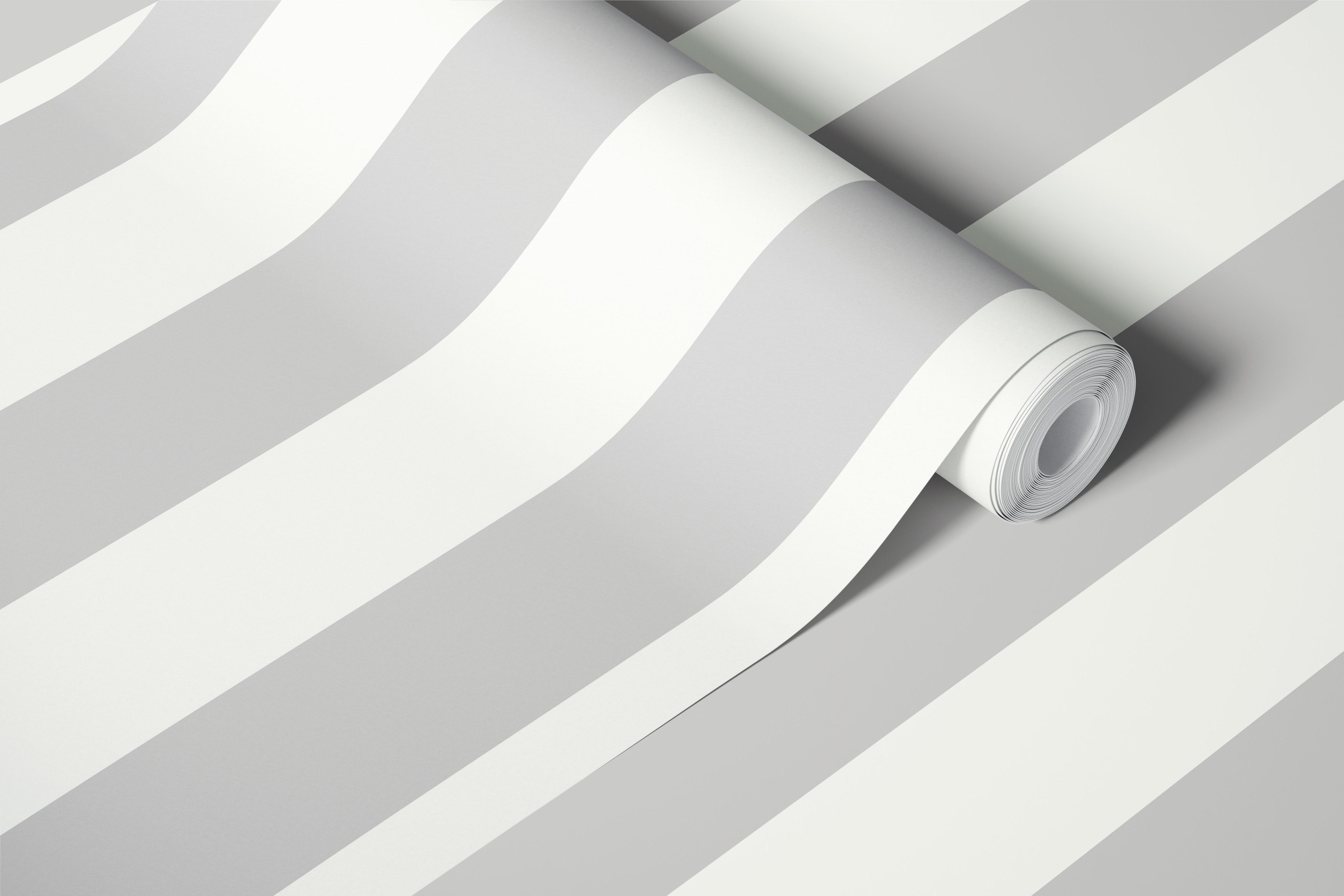 Warm grey and off white striped wallpaper