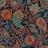 Jewel-toned Boho Paisley - Blue tapet