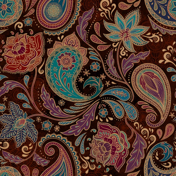Jewel-toned Boho Paisley - Ruby