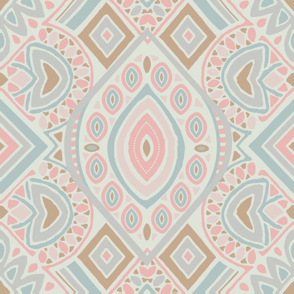 Boho Aztec Pattern Pastel Pink and Blue