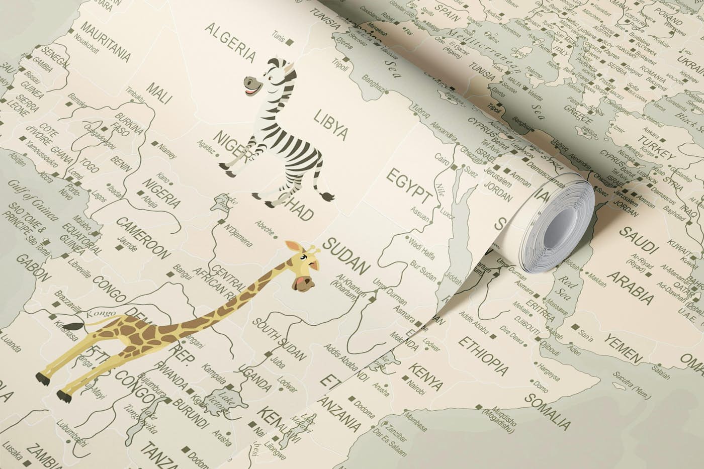 World Map Adventure For Kids wallpaper roll