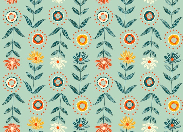 playful folk art mint