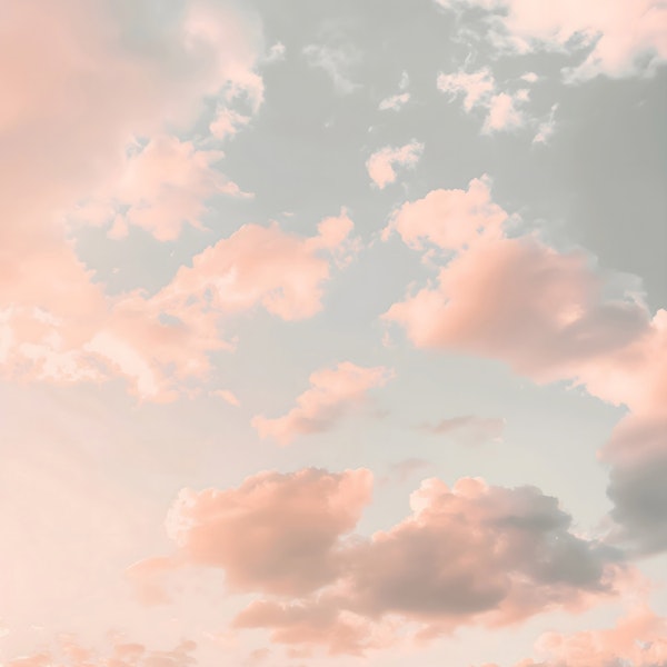 Peach Pastel Sky Dreamy Cloudscape