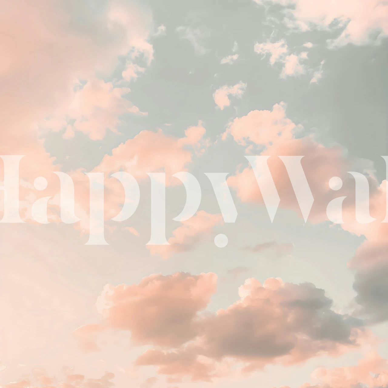 Peach pastel sky wallpaper in a room