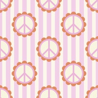 Peace Flowers Stripes Pattern papel de parede