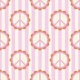 Peace Flowers Stripes Mural