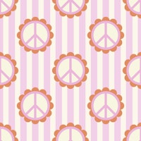 Peace Flowers Stripes Mural papel de parede