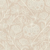 Chalk Chintz Floral in Neutral Tan and Cream tapete