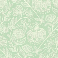 Cool Calm Chalk Chintz in Green and Cream tapete