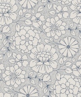 Boho Floral in Neutral Blue tapet