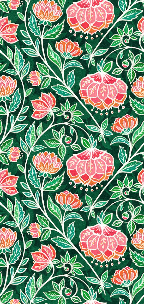Jewel Toned Chalk Chintz in Emerald and Ruby