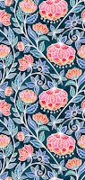 Jewel Toned Chalk Chintz in Cobalt and Pink wallpaper