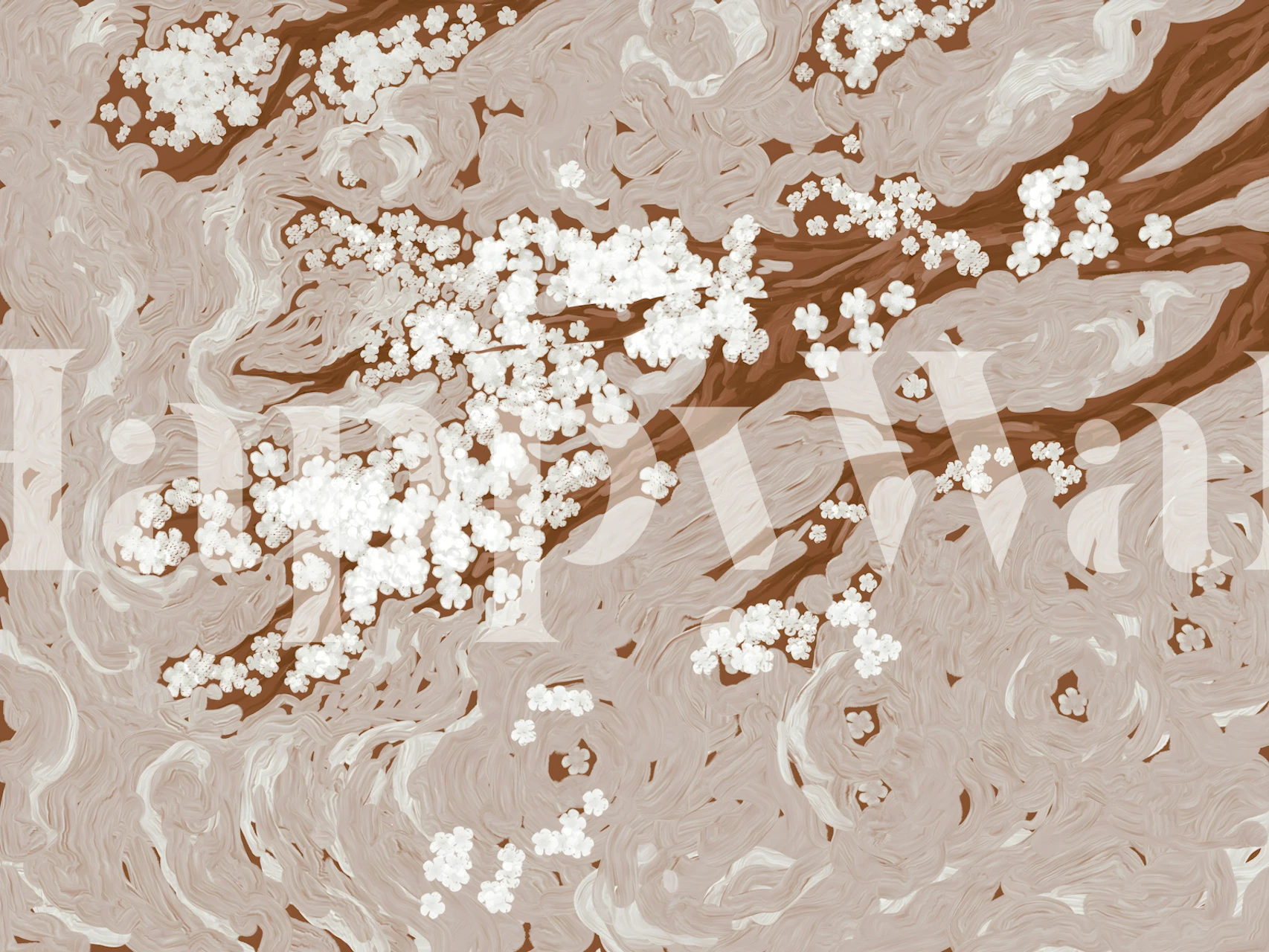 Behang Blossoms in Gentle Breeze in een kamer