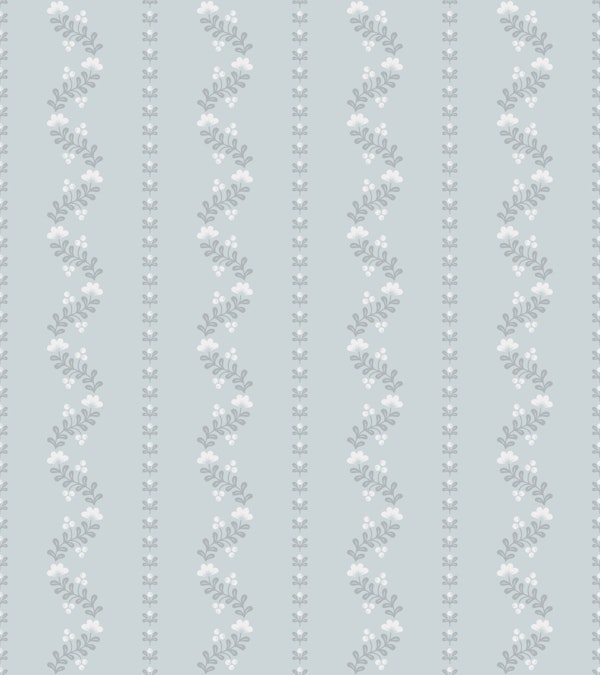 Serene Floral Stripes Light Grey
