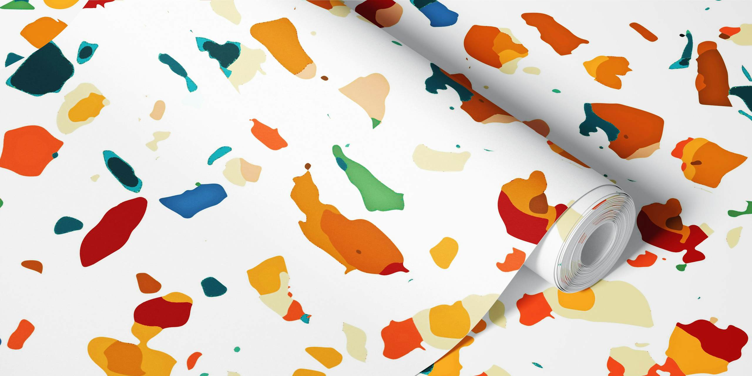 Tan Terrazzo tapetdesign i et rom