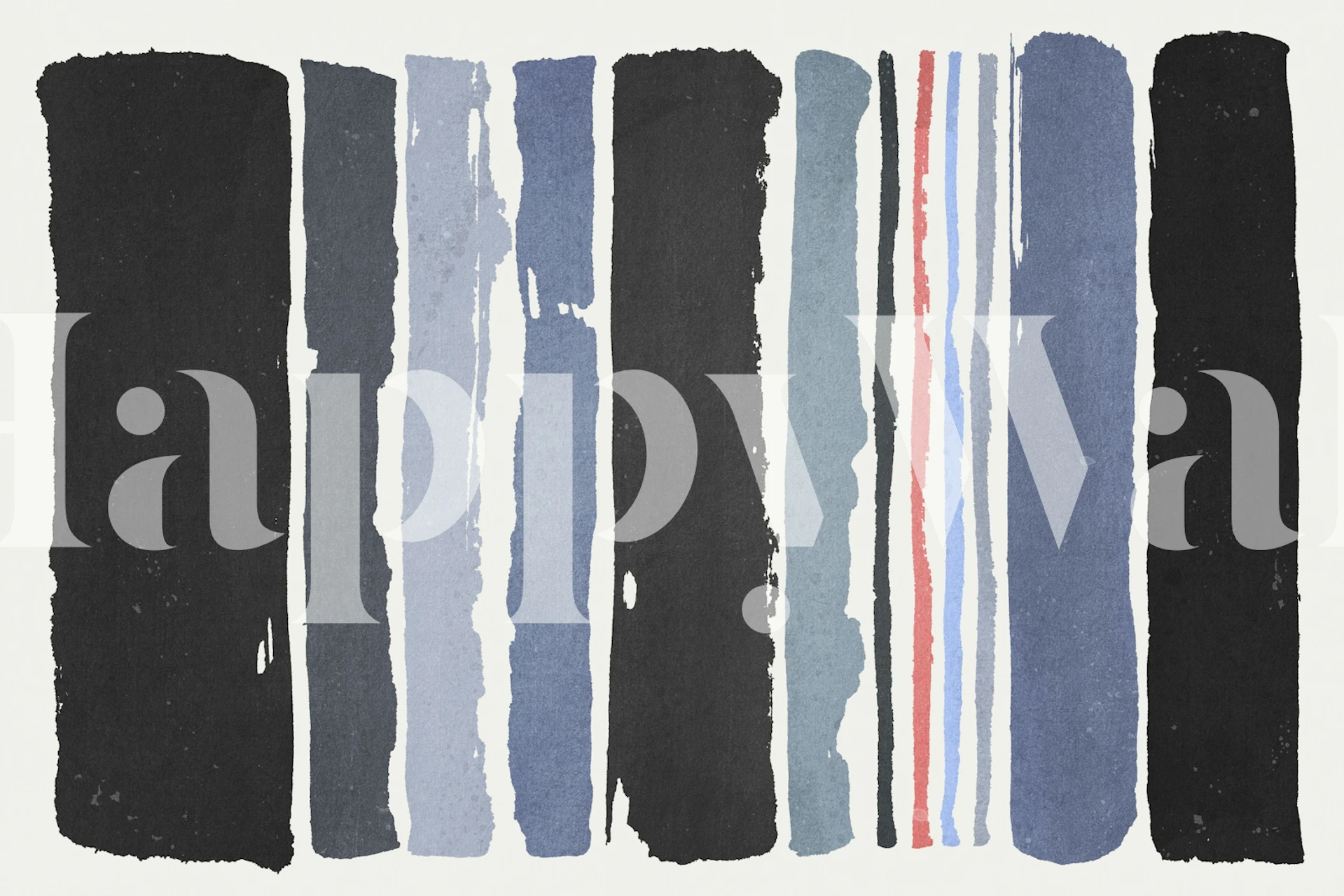 Black and blue abstract striped wallpaper