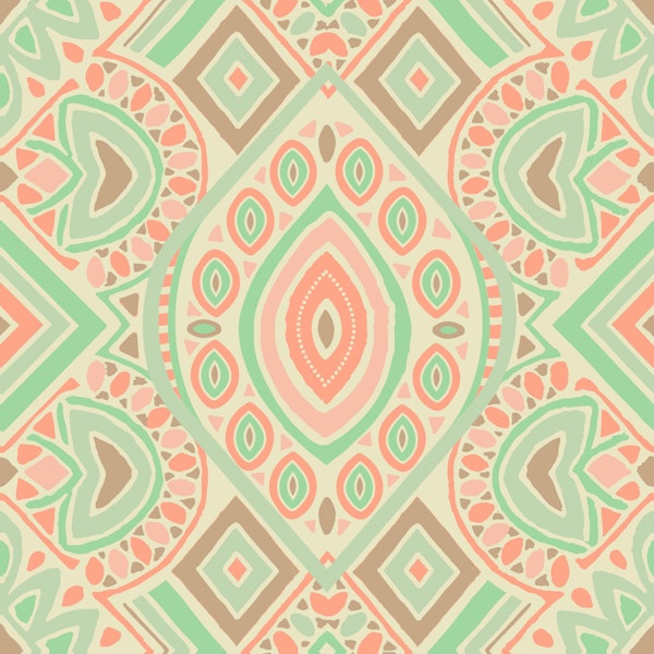 Boho Aztec Pattern Pastel Emerald Green