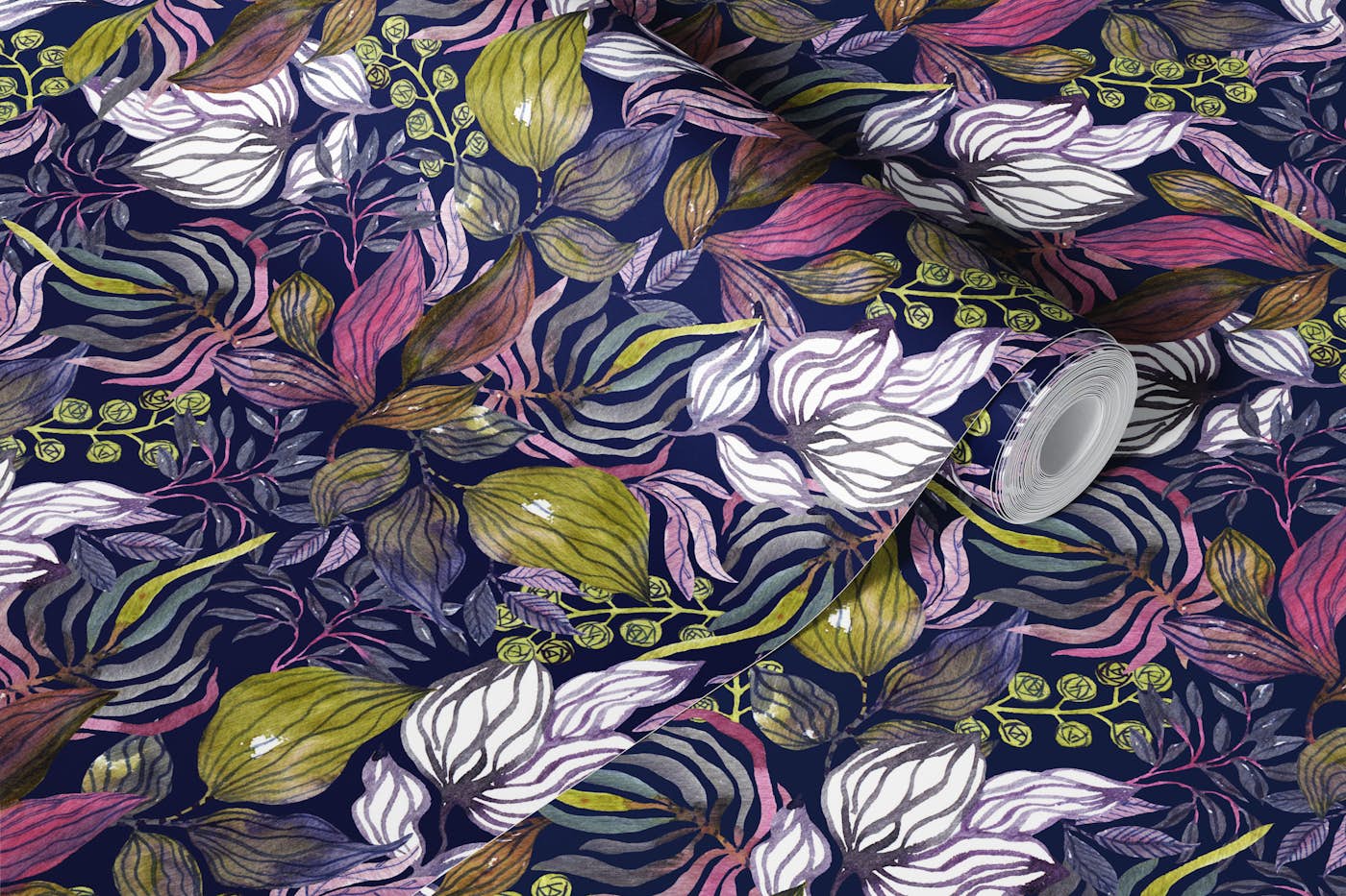Botanical Midnight Bloom wallpaper roll