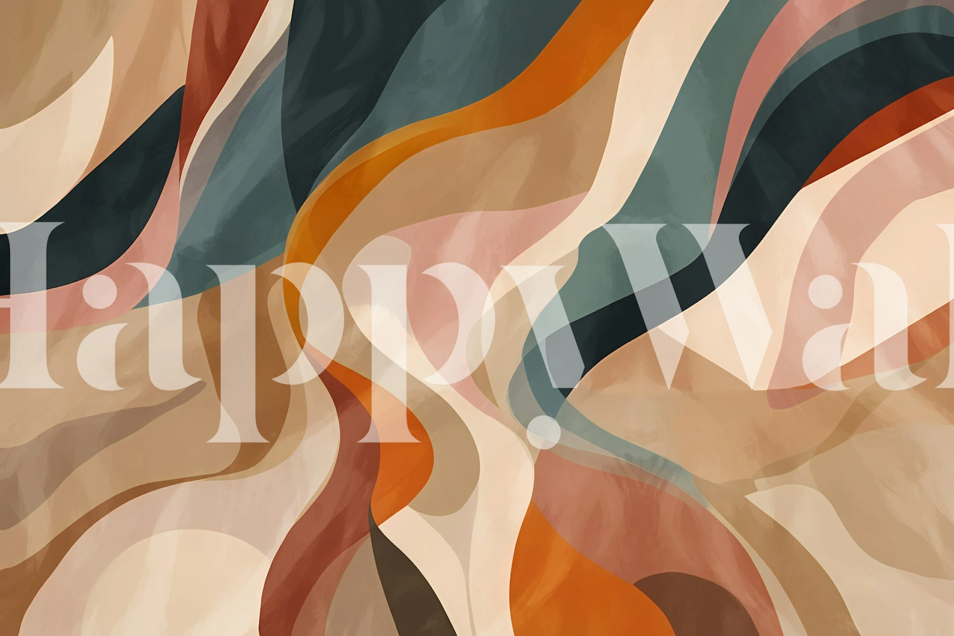 Papier peint Terracotta Drift dans une pièce moderne