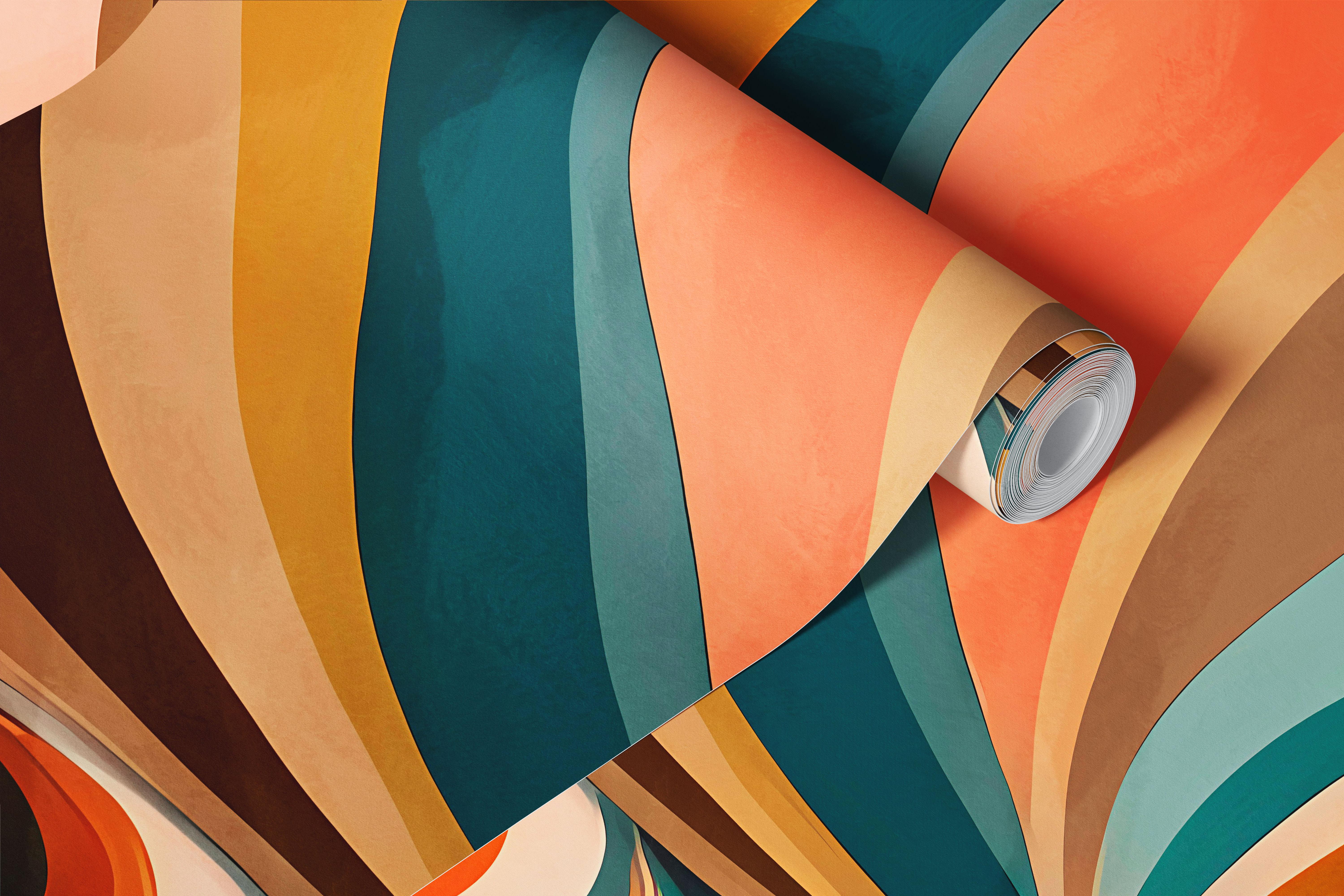Colorful swirling patterns in warm tones, abstract wallpaper
