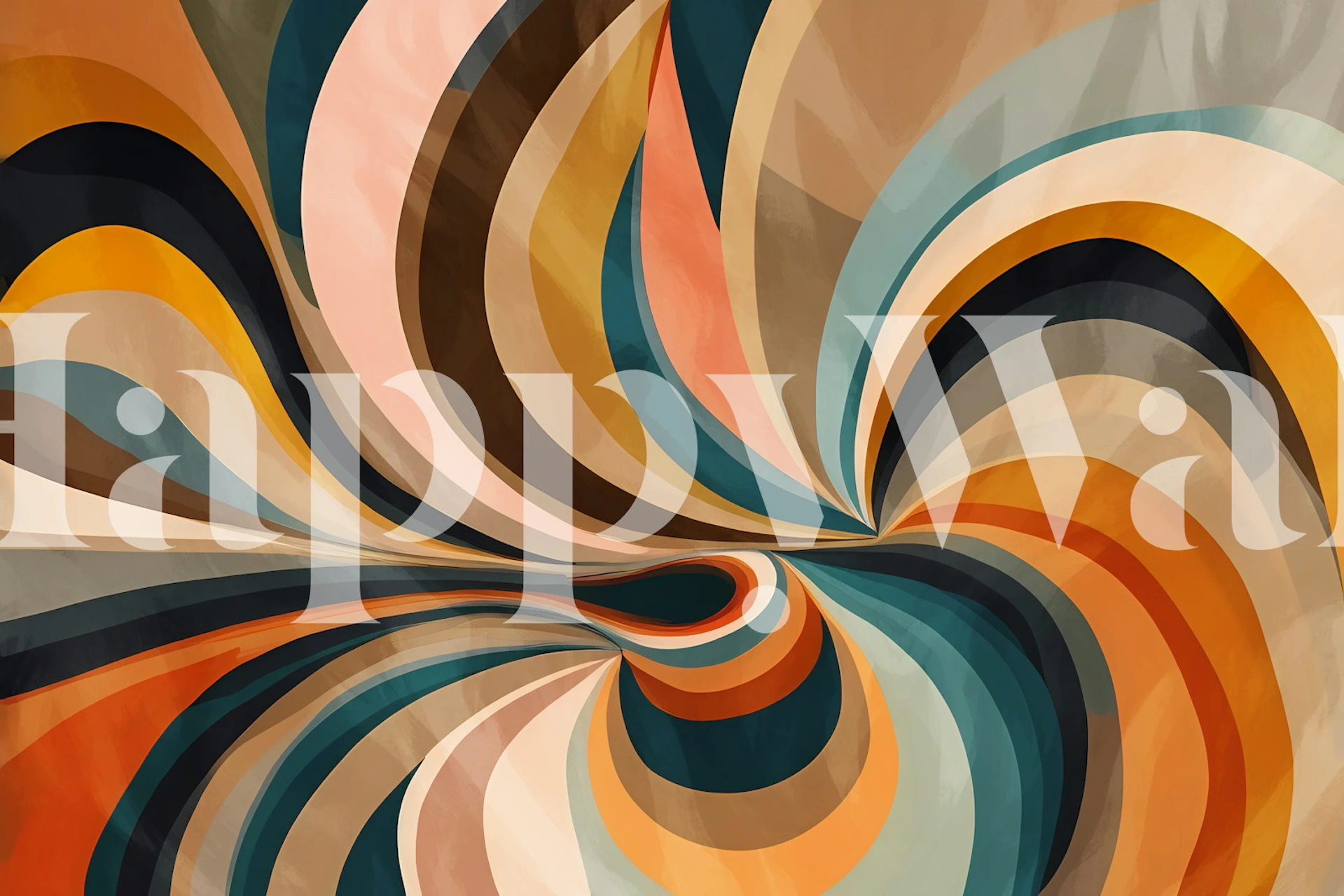 Colorful swirl pattern in warm tones, abstract wallpaper