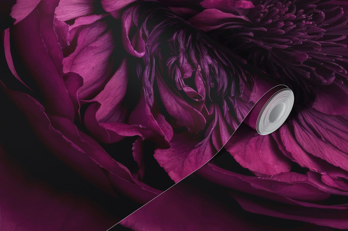 Victorian Grandeur Large Flowers Fuchsia wallpaper roll
