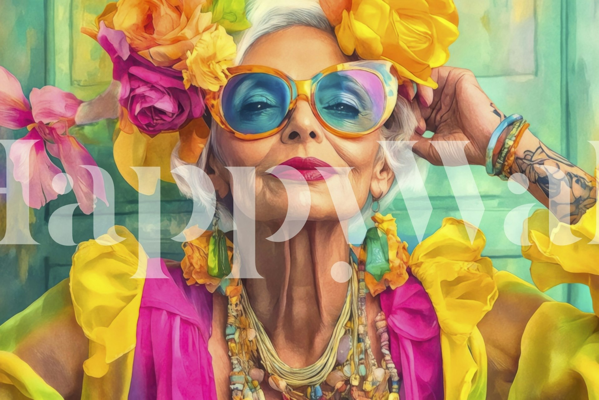 Ageless Confidence wallpaper in een stijlvolle kamer