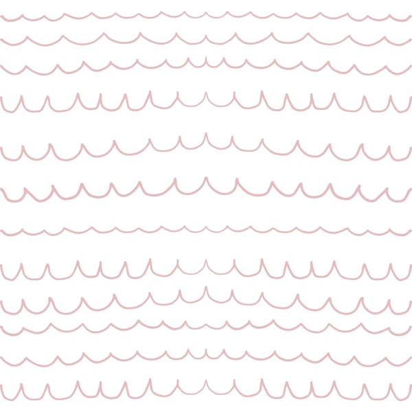 Soft Pink Waves Handdrawn