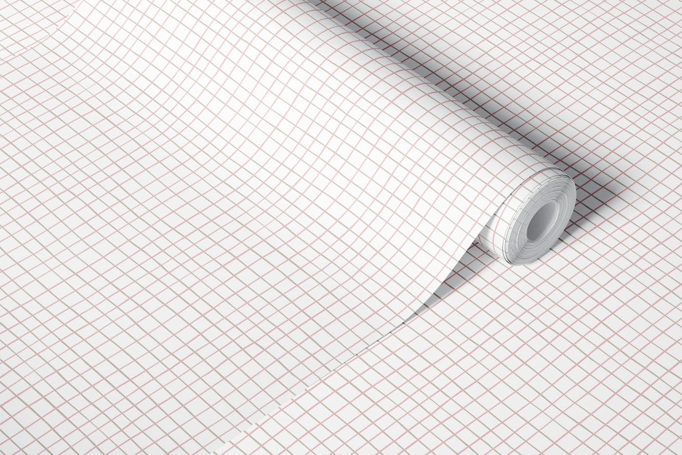 Rose and Beige Pastel Grid wallpaper roll