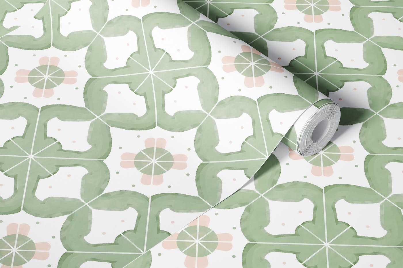 Classic Sage Kitchen Tiles wallpaper roll
