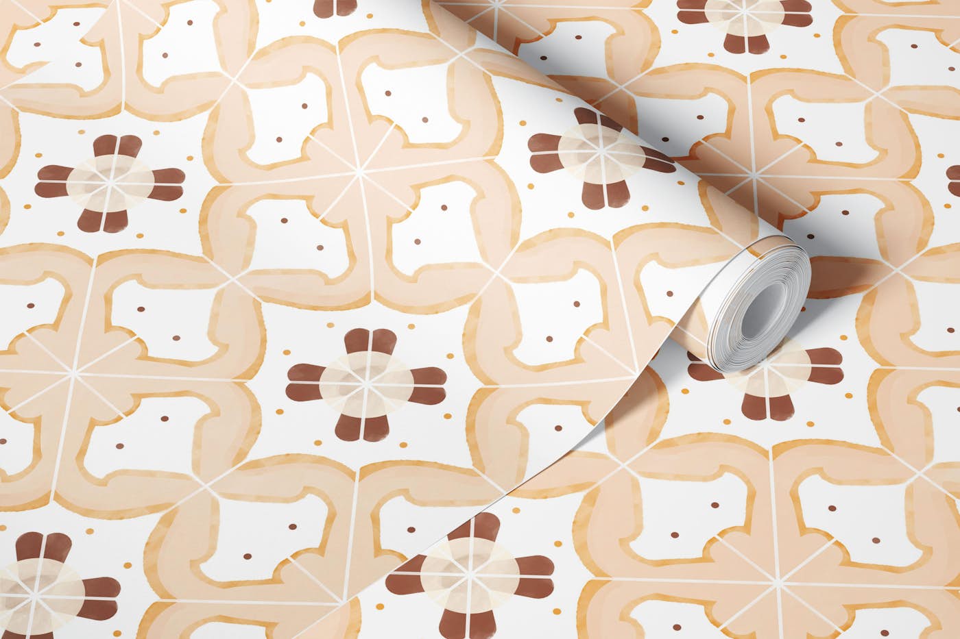 Classic Apricot Kitchen Tiles wallpaper roll