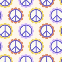 Peace Flowers Colorful Pattern carta da parati