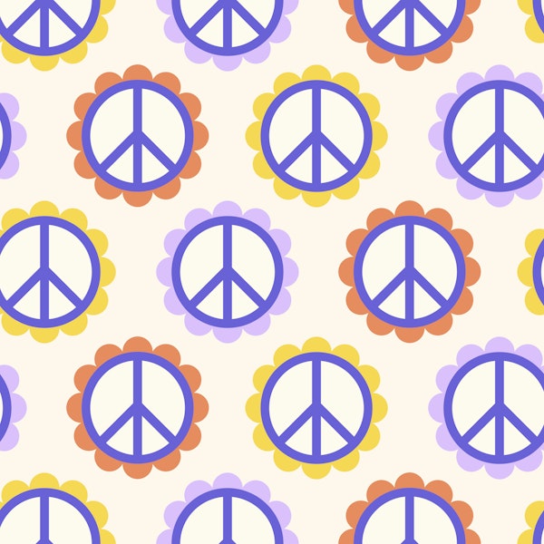 Peace Flowers Colorful Pattern