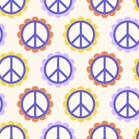 Peace Flowers Colorful carta da parati