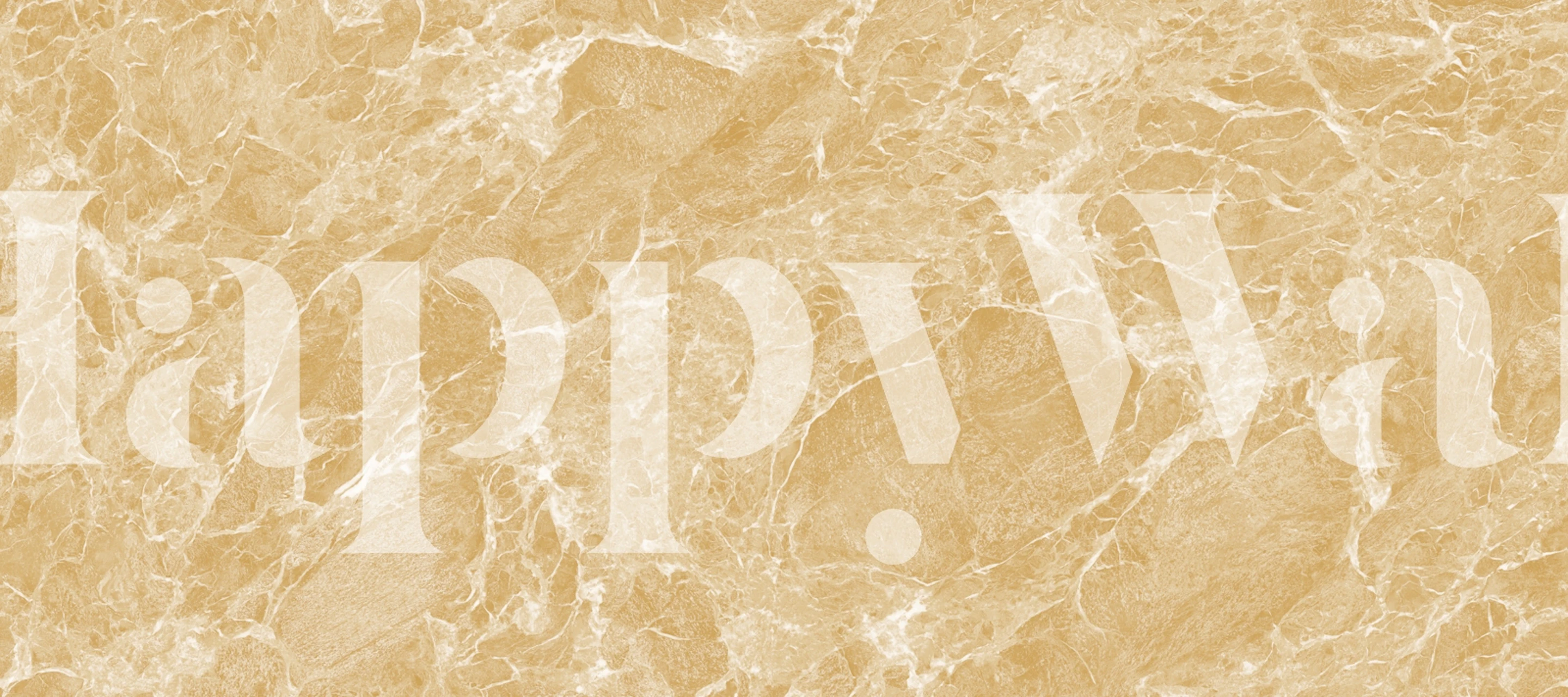 Golden marble tile wallpaper in a natural stone pattern