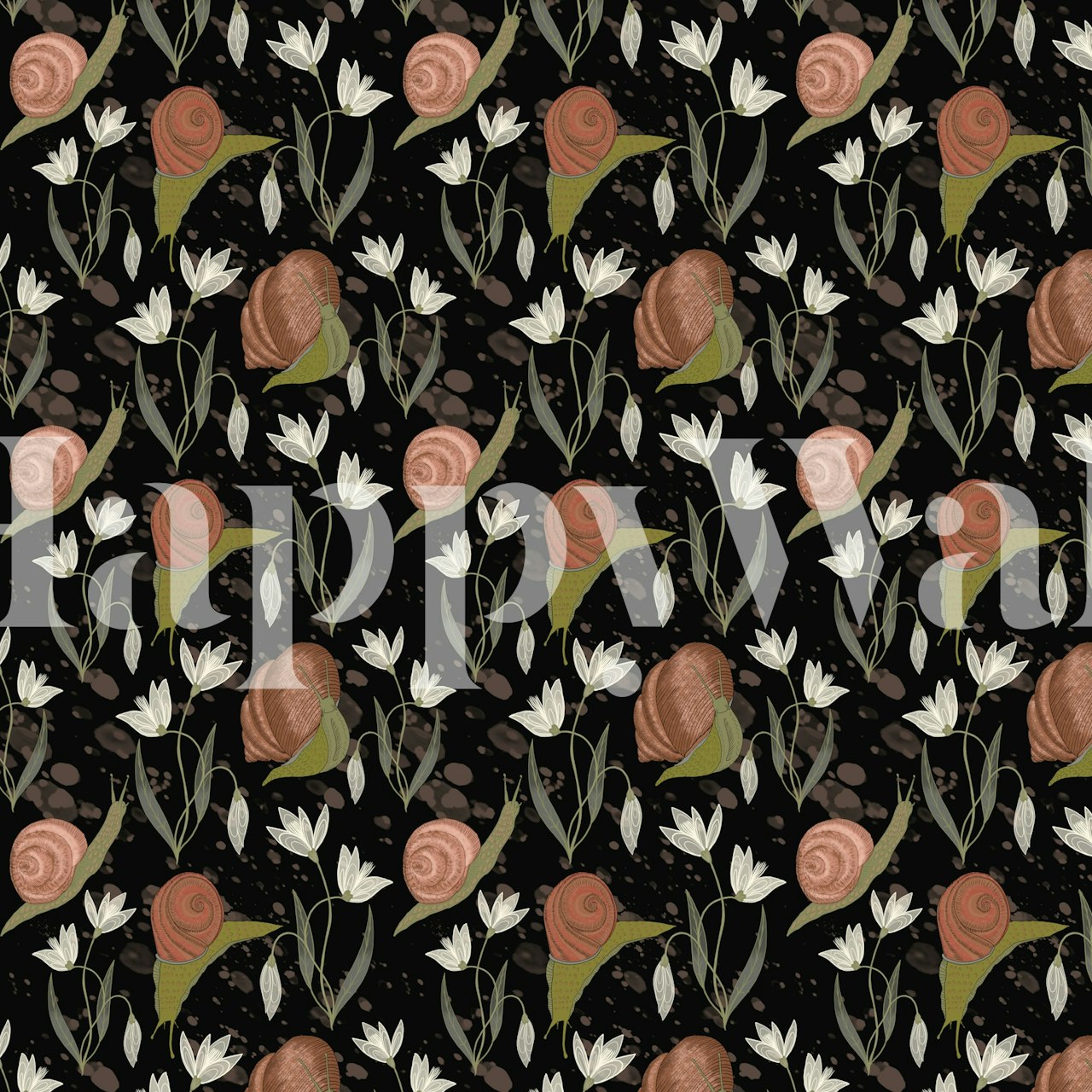 Snailmate Sanctuary wallpaper displayed in a room