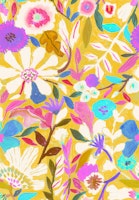 Abstract Garden Painterly bold Florals yellow wallpaper